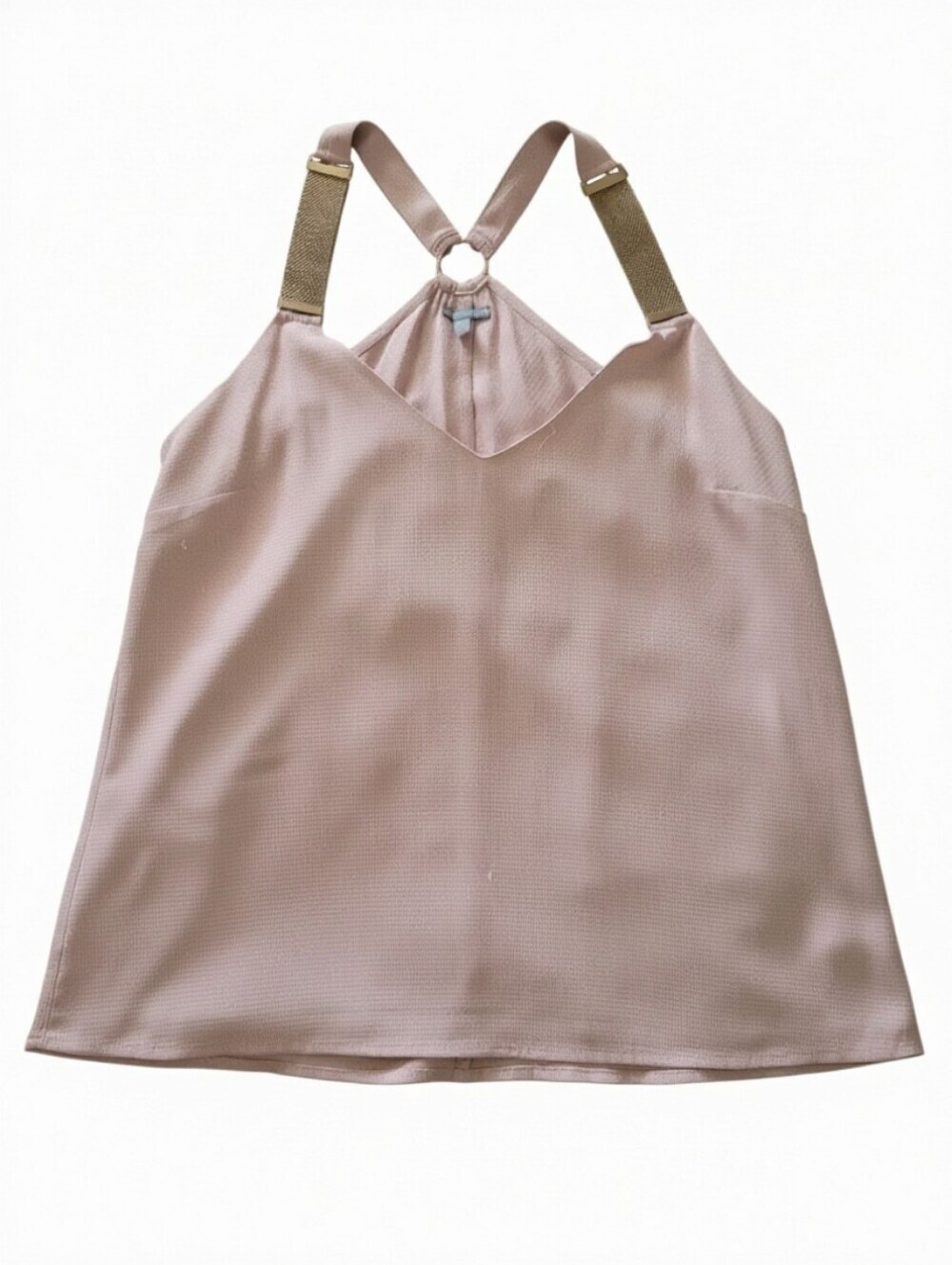 Charlotte Russe Blush Pink Halter Top with Gold Ring
